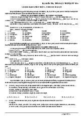 Đề thi thử tốt nghiệp lần 4 môn Tiếng Anh THPT QG