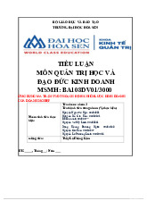 Tiểu luận :Ứng dụng ma trận SWOT trong hoạch định chiến lược kinh doanh của doanh nghiệp –Trường Đại học Hoa Sen