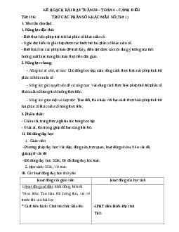Giáo án Toán lớp 4 Tuần 28 | Cánh diều