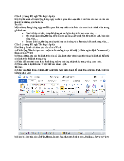 Giải bài tập SGK Tin học 6 bài 13: Làm quen với soạn thảo văn bản | Chân trời sáng tạo