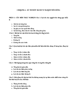 Bài tập chương 4: Lý thuyết người tiêu dùng môn Kinh tế vĩ mô | Đại học Công Đoàn