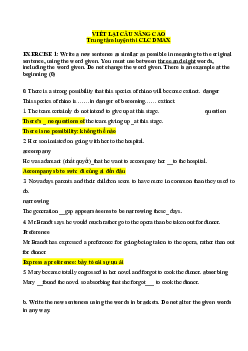 Viết lại câu nâng cao trung tâm luyện thi CLC DMAX -thi chuyên Tiếng Anh