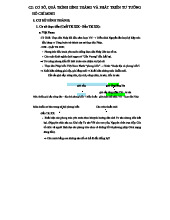 Tóm tắt chương 2: Tư tưởng Hồ Chí Minh và quá trình hình thành