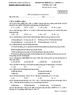 Đề kiểm tra Hình học 11 chương 2 & 3 trường THPT Nguyễn Văn Cừ – Gia Lai