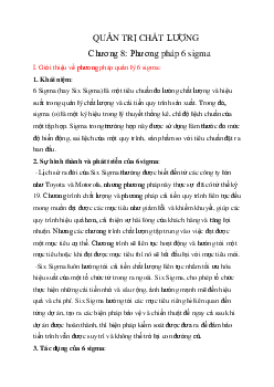 Tài liệu "Phương pháp 6 sigma" của trường Cao đẳng Bách Khoa Nam Sài Gòn | Tài liệu môn Kỹ sư tin học