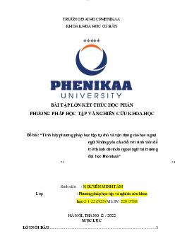 Tiểu luận "Trình bày phương pháp học tập tự chủ và vận dụng vào học ngoại ngữ"
