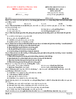 Đề thi thử THPT Quốc gia năm 2023 môn Sử lần 1 trường THPT Hàm Long, Bắc Ninh