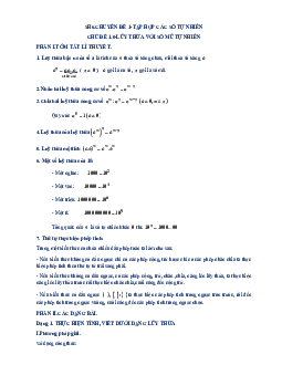 Tài liệu dạy thêm – học thêm chuyên đề lũy thừa với số mũ tự nhiên