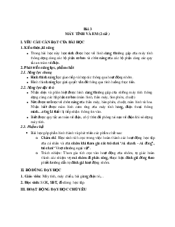 Bài 3: Máy tính và em (Tiết 2) | Giáo án Tin học 3 | Kết nối tri thức