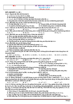 TOP 10 đề kiểm tra 1 tiết môn hóa học 12 lần 3 (có đáp án)