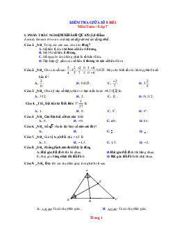 Bộ đề kiểm tra giữa kì 1 toán lớp năm 2022-2023 (có đáp án)