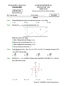 Đề thi thử THPT Quốc gia 2019 môn Toán sở GD&ĐT Điện Biên