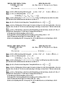 Đề kiểm tra học kỳ 1 Toán 11 năm 2019 – 2020 trường Trưng Vương – TP HCM
