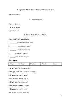 Tiếng Anh 6 Unit 1: Pronunciation and Communication | Explorer English