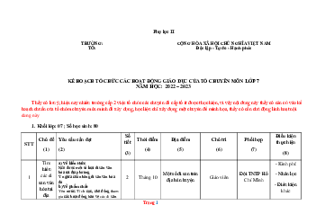 Kế hoạch tổ chức hoạt động môn GDCD lớp 7 kết nối tri thức