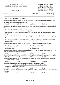 Đề thi giữa kì 2 Toán 10 năm 2023 – 2024 trường THPT Lê Hồng Phong – Đắk Lắk