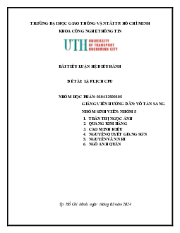 Lập lịch CPU | Đại học Giao thông vận tải TP.HCM