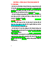 Lý thuyết Dự báo Kinh tế - Chương 1: Tổng Quan về Dự báo