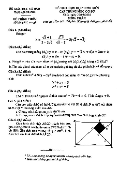 Đề thi học sinh giỏi Toán THCS năm 2020 – 2021 sở GD&ĐT An Giang