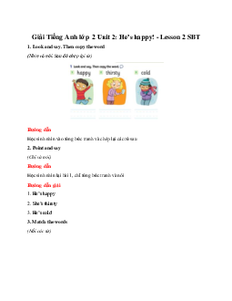 Unit 2: He’s happy! - Lesson 2 SBT | Tiếng anh 2 Family and Friends