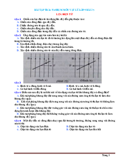 Bài tập trắc nghiệm môn vật lý 9 Bài 27 Lực điện từ (có đáp án)