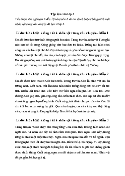 Nêu lí do em thích hoặc không thích một nhân vật trong câu chuyện đã học ở lớp 3 | Tập làm văn lớp 3 Chân trời sáng tạo