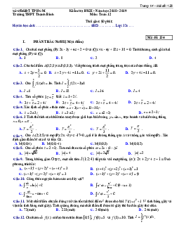 Đề thi HK2 Toán 12 năm 2018 – 2019 trường THPT Thanh Bình – TP HCM