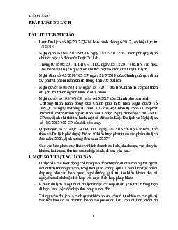 Bài giảng Pháp luật du lịch | Đại học Văn hóa Hà Nội