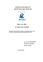 Tiểu luận Tư tưởng Hồ Chí Minh | Trường đại học Điện Lực