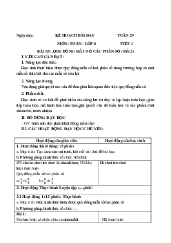 Giáo án Toán lớp 4 Tuần 29 | Chân trời sáng tạo