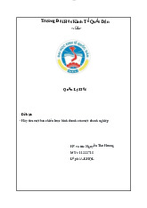 Hãy tìm một bản chiến lược kinh doanh của một doanh nghiệp | Bài tập nhóm môn Quản lý học