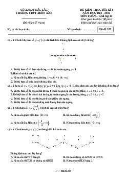 Đề giữa kì 1 Toán 12 năm 2023 – 2024 trường THPT Buôn Đôn – Đắk Lắk