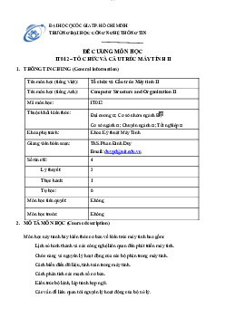 Đề cương tổ chức và cấu trúc máy tính II | Trường Đại học CNTT Thành Phố Hồ Chí Minh