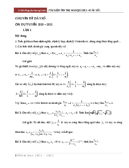Tài liệu ôn thi HSG Quốc gia môn Toán chủ đề dãy số – Nguyễn Hoàng Vinh