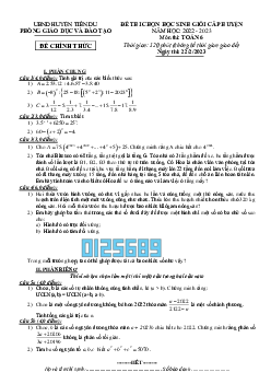 Đề học sinh giỏi huyện Toán 6 năm 2022 – 2023 phòng GD&ĐT Tiên Du – Bắc Ninh