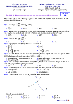 Đề khảo sát lần 3 Toán 11 năm 2023 – 2024 trường THPT Nguyễn Đăng Đạo – Bắc Ninh