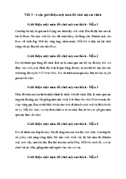 Tập làm văn lớp 2: Viết 3 đến 4 câu giới thiệu một món đồ chơi mà em thích | Chân trời sáng tạo
