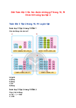 Giải Toán lớp 3 Em làm được những gì? trang 18, 19 Chân trời sáng tạo tập 2