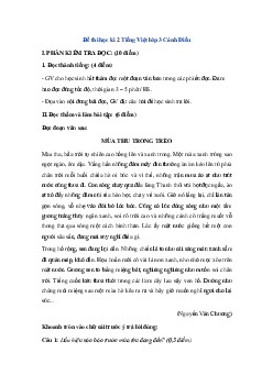 Đề thi học kì 2 môn Tiếng Việt 3 năm 2022 - 2023 (Đề 4) | Cánh diều