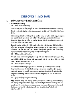 Ghi chú chương 1 | Môi trường và phát triển | Đại học Khoa học Xã hội và Nhân văn, Đại học Quốc gia Thành phố HCM