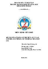 Đề tài: Hãy sử dụng lý thuyết cầu và co giãn để giải thích câu nói được mùa mất giá | Bài tập lớn môn Kinh tế vi mô | Trường Đại học Kinh Tế Quốc Dân