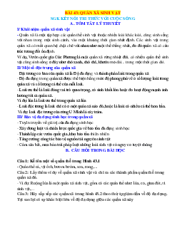 Chuyên đề KHTN 8 Kết nối tri thức bài 43 Quần xã sinh vật