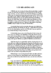 Văn hóa Đông Sơn - Cơ Sở Văn Hóa Việt Nam | Đại Học Hà Nội