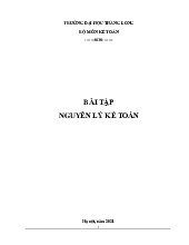 Bài tập Nguyên lí kế toán | Trường Đại học Thăng Long