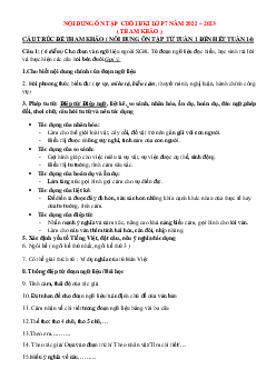 Nội dung ôn tập HK1 Ngữ văn 7 Cánh diều