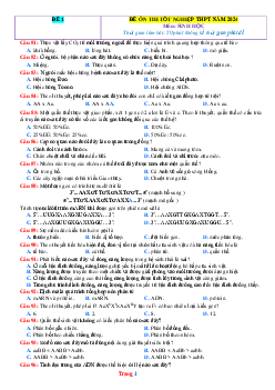 TOP 10 đề thi thử THPTQG năm 2024 môn sinh học (có lời giải)