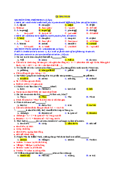 Đề thi tuyển sinh lớp 10 THPT năm học 2022-2023 môn Tiếng Anh (không chuyên) - Sở Giáo dục và Đào tạo Quảng Nam có đáp án và giải thích chi tiết