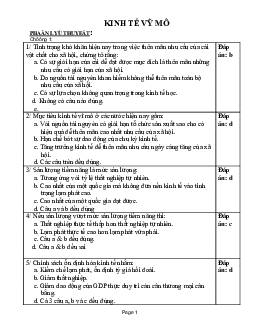 Giải bài tập cuối kì | Kinh Tế học đại cương | Đại học Khoa học Xã hội và Nhân văn, Đại học Quốc gia Thành phố HCM