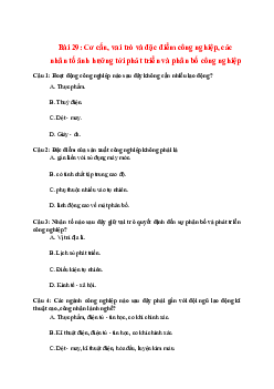 Trắc nghiệm Địa lí 10 Bài 29 Chương 10 | Chân trời sáng tạo