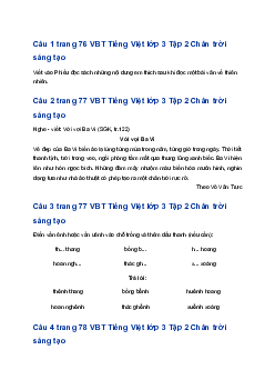 Giải Bài 5: Cóc kiện trời trang 76 VBT Tiếng Việt lớp 3 Tập 2 Chân trời sáng tạo